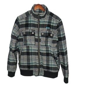 Oakley gray plaid wool blend winter jacket coat men’s thick warm